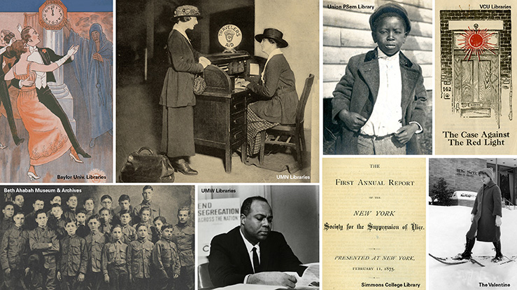 A collage of images that can be found on the Social Welfare Image Portal