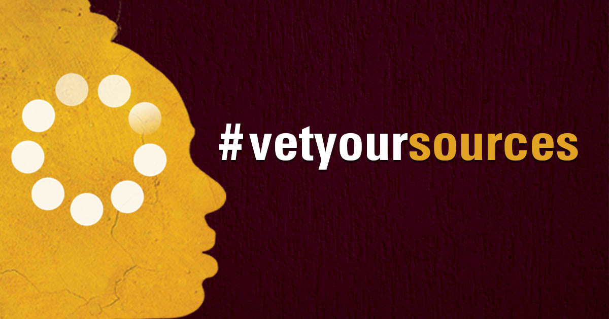 silhouette of a person thinking #vetyoursources